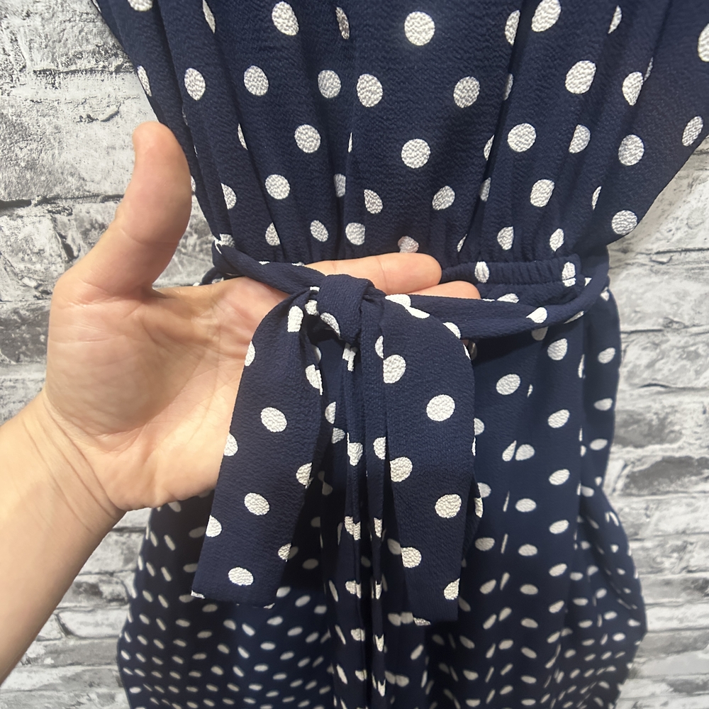 EUC One Clothing Los Angeles Navy Polka Dot Jumpsuit Size XS - Picture 9 of 14